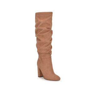 Nine West Womens Magnett Block Heel Slouchy Knee High Boots Cognac Size 9M NIB